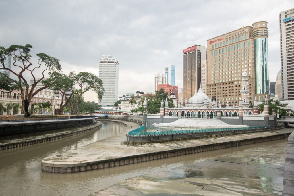 Mešita Masjid Jamek na sútoku riek Gombak a Klang, Kuala Lumpur, Malajzia