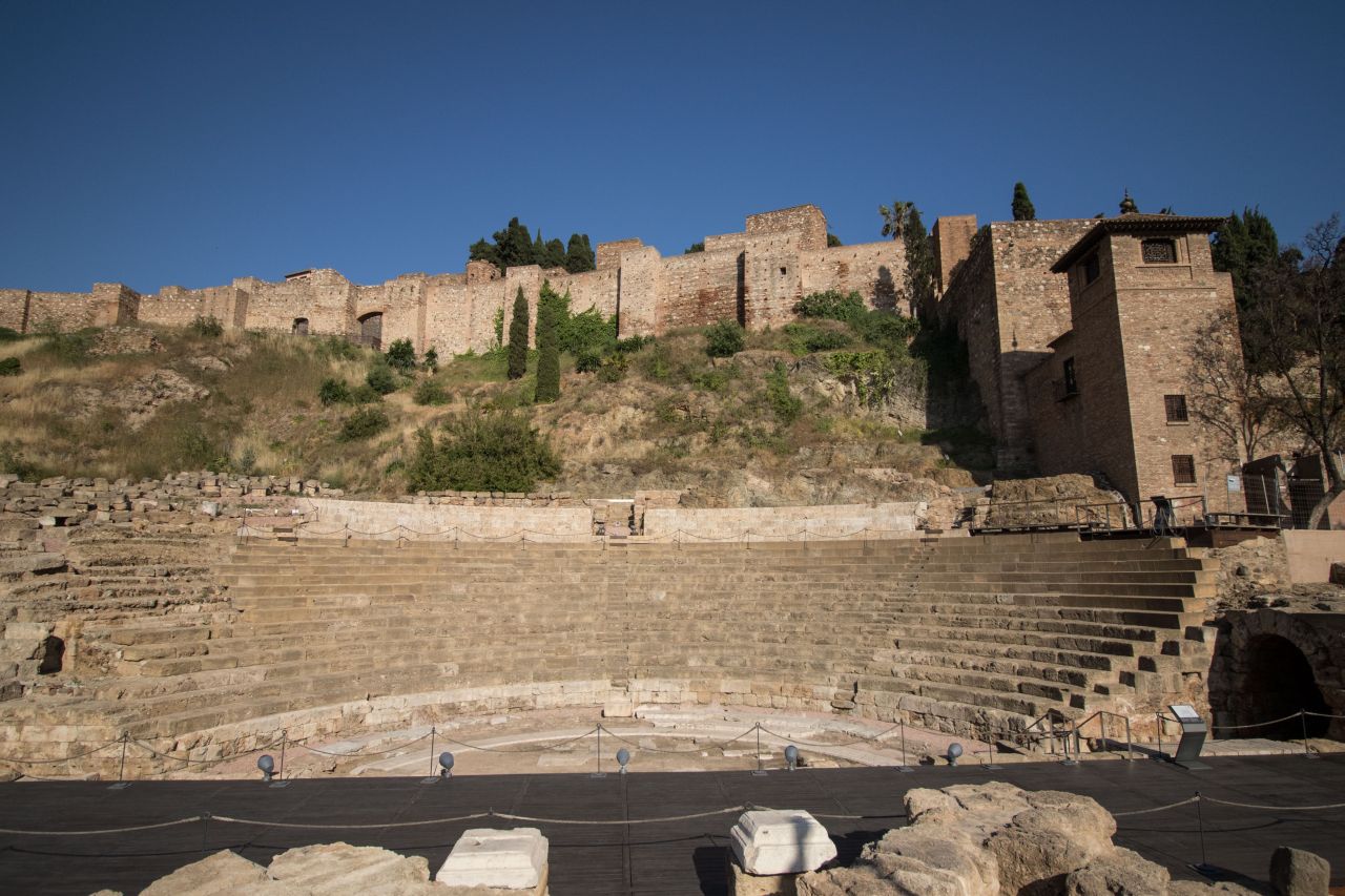 Teatro Romano v Malage pri hradbách Alcazaba de Málaga