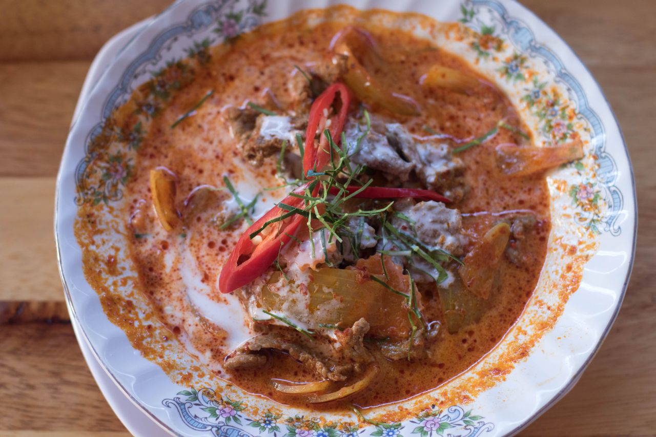Kambodža pikantné jedlo a streetfood