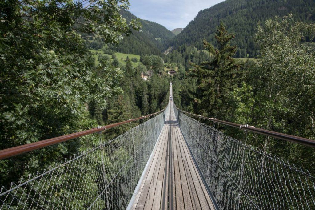 Závesný most Goms Hängebrücke, Švajčiarsko