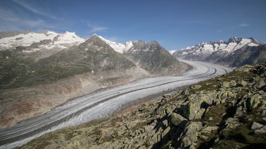Najlepší výhľad na najväčší ľadovec v Alpách, Švajčiarsko, ľadovec Aletsch