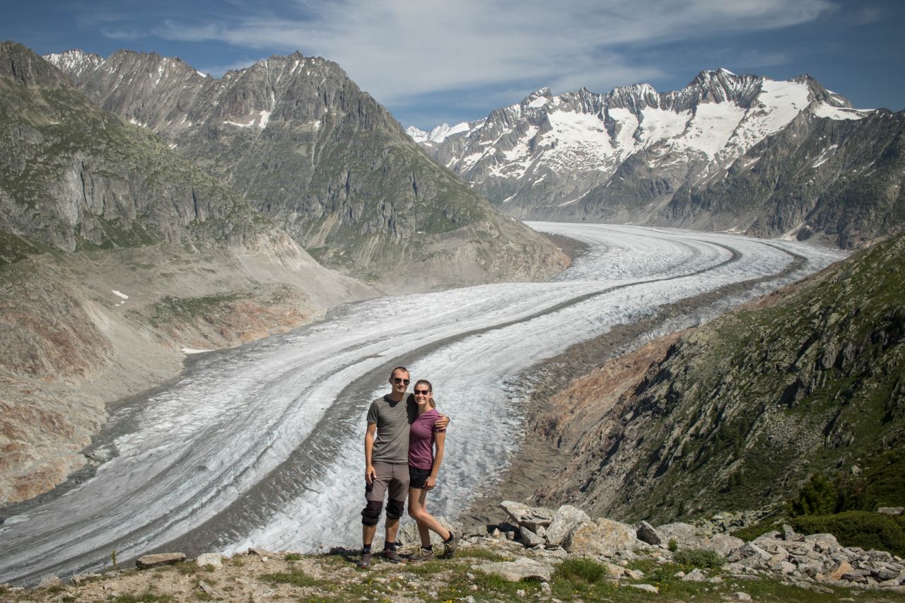 Ľadovec Aletsch vo Švajčiarsku, najväčší ľadovec v Alpách